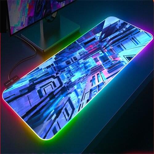 XGZ RGB 3D Stereo Space Essential for Gamers Gaming Accessories MousePad LED Glow Lager Size Mousepad XXL Non-slip Gamer Carpet