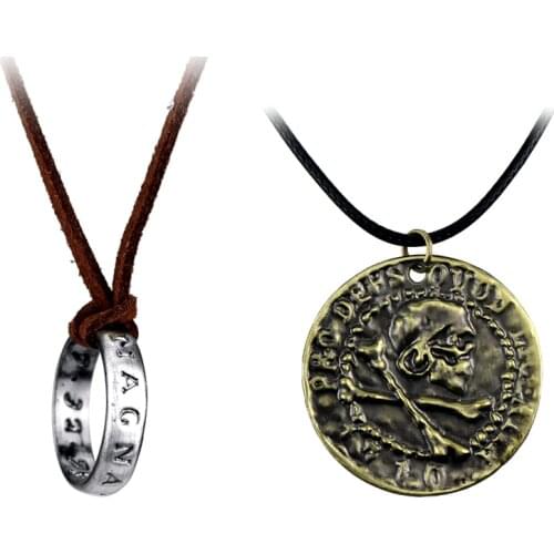 PS4 game Leather necklace Uncharted 4 A Thiefs End Nathan Drake necklaces Cord Long Necklace jewelry Men Gift