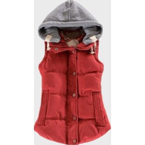 Lisa Colly Autumn Winter Fashion Cotton Coat Women Patchwork Sleeveless Hooded Collar Casual Coat 10 Colours