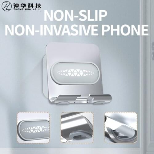 Mobile Phone Holder Stand Universal Tablet Bracket For Iphone Samsung Xiaomi Wall Mount Holder For Bathroom Toilet Bedside Wall