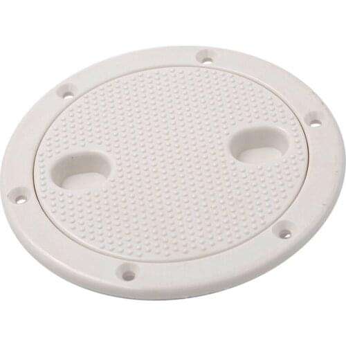 Marine 4 Inch Round Non Slip Inspection Hatch with Detachable Cover White ABS Material Anti-aging