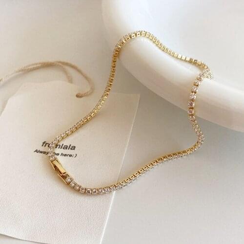 High Quality Zircon Beads Necklaces For Women Fashion Jewelry Elegant Long Gold Necklace Ladies Charms Jewellery Gift