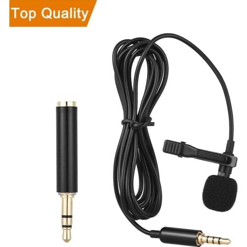 Mini 3.5mm Portable Microphone Condenser Clip-on Lapel Lavalier Conference Microphone Lapel Wired Microphone for Mobile Phones
