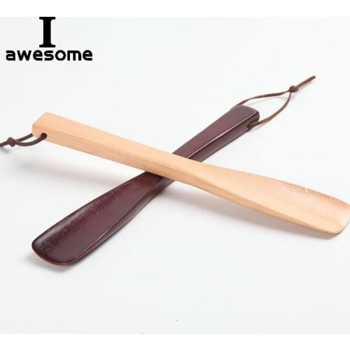 1pc 21cm Professional Wooden Shoe Horn Flexible Long Handle Shoehorn Useful Shoe Lifter Professional Shoe Spoon Home Wood Tools