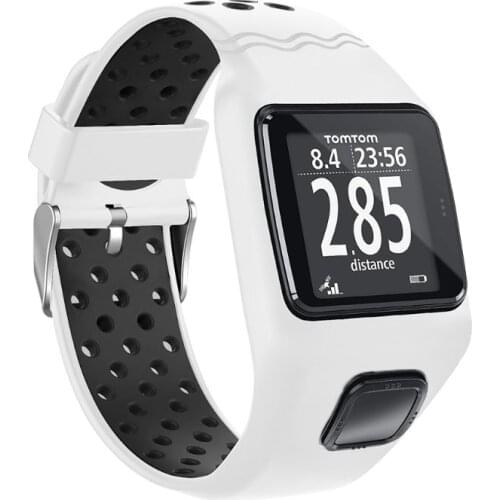 Shockproof Soft Silicone Watchband Wrist Strap Bracelet Replacement for TomTom 1 Multi-Sport GPS HRM CSS AM Cardio Runner Watch