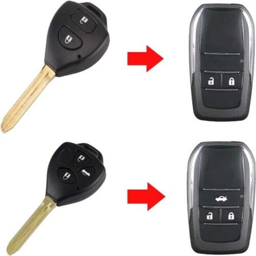 Modified Flip Folding Remote Key Case Shell For Toyota Camry Corolla Reiz RAV4 Crown Prado Highlander Key Fob Cover New Type