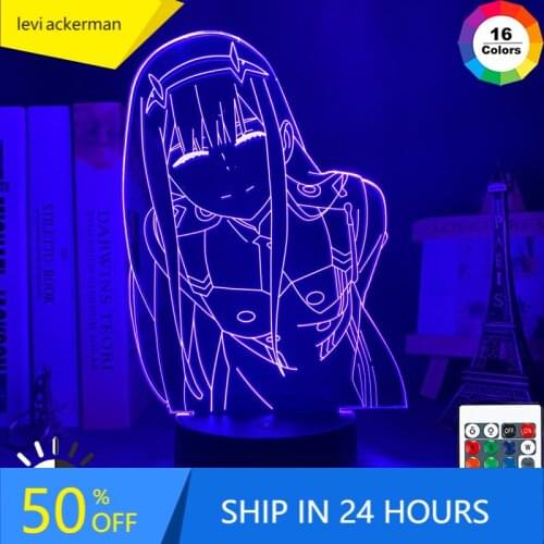 Led Night Light Zero Two Figure Table 3d Lamp for Bed Room Decor Light Anime Waifu Gift Darling In The Franxx Zero Two Lamp