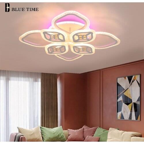 LED Chandeliers Surface Mounted Ceiling Chandelier Lighting For Living Room Bedroom Home Indoor Modern Lamparas Chandelier White