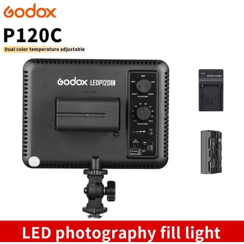 Godox LED Light Ultra Slim P120C Studio Continuous 3300K~5600K LED Video Light Lamp with Battery For Camera DV Camcorder