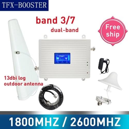 TFX-BOOSTER 1800/2600mhz signal booster DCS LTE 2G 3G 4G GSM Cellular Mobile Signal Booster dual-Band amplifier 13dbi antenna
