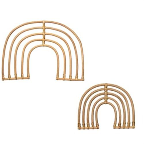 Vintage Rattan Rainbow Nursery Decor Baby Room Wall Decor for Baby Girl or Boy Bridge Wall Hanging Rustic Farmhouse Ornament