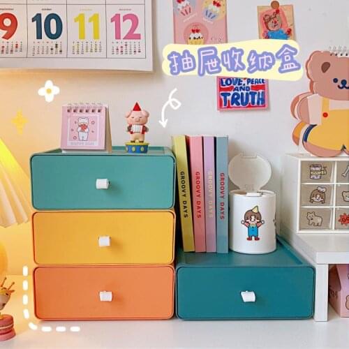 1Pc Macaron Ins Storage Box Morandi Color Underwear Sundries Snacks Jewelry Storage Plastic Decoration Large Capacity Drawer