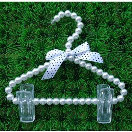 10 pcs 20cm pearl baby clothes hangers clips hangers small size baby coats hanger