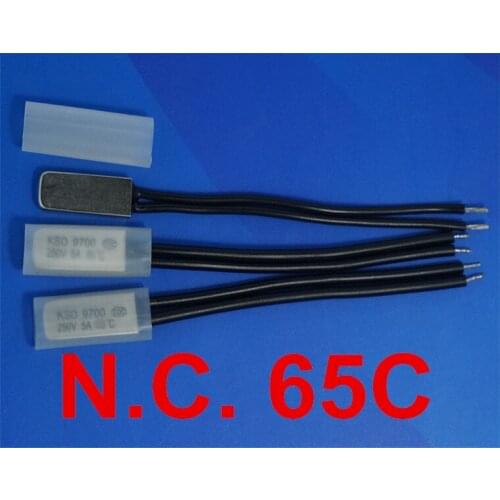 10pcs/lot) 65C KSD9700 Normally Close Thermostat, Temperature Switch, NC65Celsius, Bimetal Disc