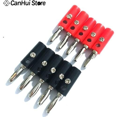 10PCS/LOT New 4mm Banana Plug Connector Jack Screw-type Banana Head Black and Red Color 4 Leaf banana socket