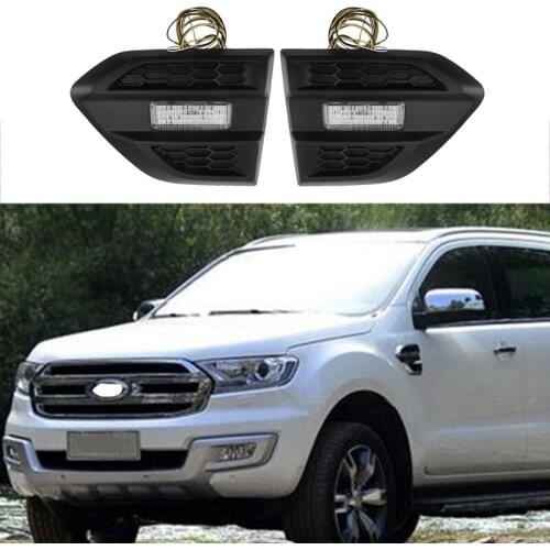 2Pcs/Set Car Door Cover LED Daytime Running Light Day Lights for FORD RANGER T7 T8 EVERST 2015-2018