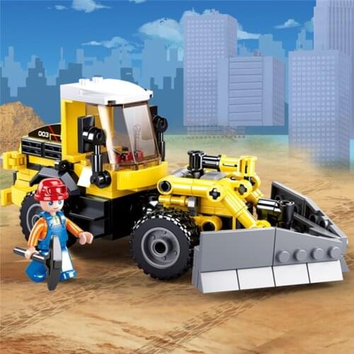 200PCS S Luban Building Block 0803 Multifunctional Mechanical Engineering Vehicle Bulldozer Assembly Model Boy Toy Gift
