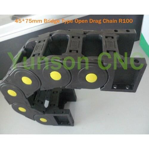 45*75mm Bending Radius 100 Open Bridge Type Cable Chain Reinforced Engineering Nylon Drag Chain 1000mm in Length