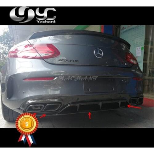 Car-Styling Auto Accessories Carbon Fiber Rear Bumper Diffuser Fit For 2016-2018 W205 C63 Coupe Edition 1 Style Rear Diffuser