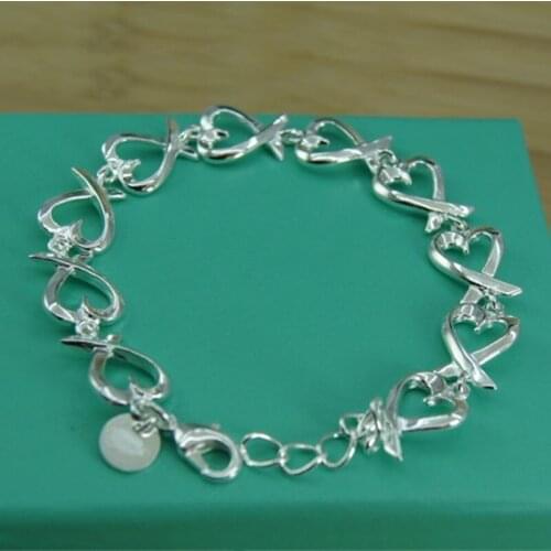 BABYLLNT New Fashion 925 Silver Bracelet Exquisite Heart Bracelet For Women Charm Jewelry Wedding Party Gift