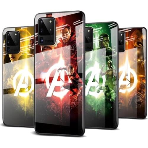 Tempered Glass Cover Marvel Avengers Hero Cool For Samsung Galaxy S20 FE S10e S10 S9 S8 Ultra Plus Lite Plus 5G Phone Case