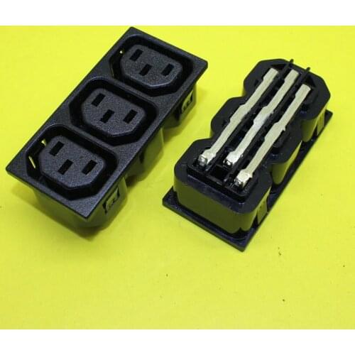 Cltgxdd AD-082 AC power socket IEC320 C13 three position black Industrial socket plug IEC 320 C13 Triple Electrical Socket