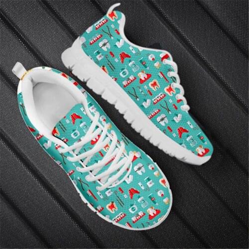 ELVISWORDS Shoes Women Dentist Printed High-quality Womens Walking Shoes Stylish Sports Shoes for Ladies zapaotos de mujer 2020