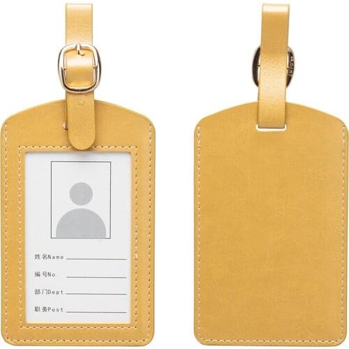 Etaofun new women Travel accessories creative luggage storage label luggage tag suitcase ID address holder portable label PU