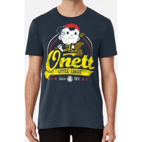 Onett little league T shirt earthbound mother gaming ness super smash bros video games baseball parody humor