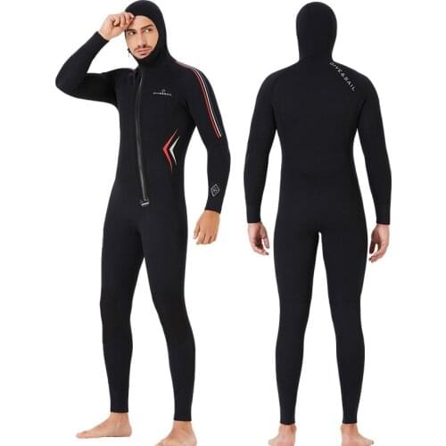 2021 Cold Water Thermal 5mm Neoprene Diving Full Suit Scuba Surfing Spearfish Wetsuit with Hood