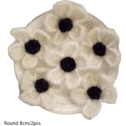 HOT Handmade DIY 3D Flowers cotton crochet Patch Iron On Patches Sewing Applique Badges stripe Sticker lace guipure cloth decor