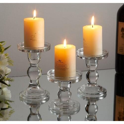 Crystal Candle Holder Transparent Candlestick Decorative Candles Home Decoration Accessories Wedding Decoration Centerpiece Gift