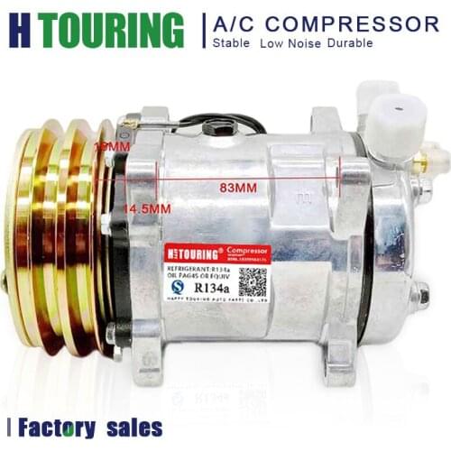 AC Sanden 508 SD508 compressor sanden 5h14 tractor car ac compressor Excavator Heavy Duty Truck 12V / 24V 2 Groove V Blet Pulley