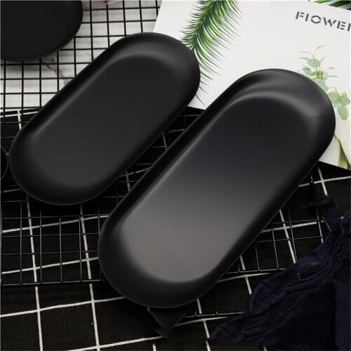 Matte Dining Plate Stainless Steel Black Dessert Plate Nut Fruit Cake Tray Snack Kitchen Plate Western Steak Kitchen Plate