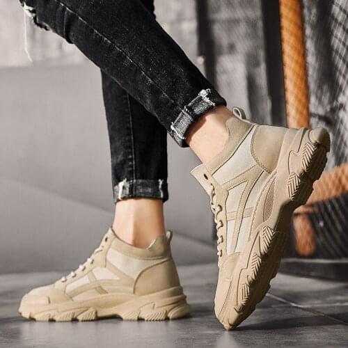 Mr Co Mens Boots мужские ботинки Autumn Winter New Mens High-top Thick-soled Martin Boots British Outdoor Retro Tool Boots