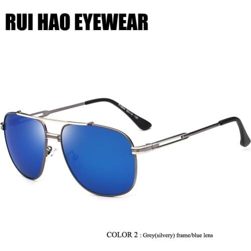 Rui Hao Eyewear Rectangle Sunglasses Men Retro Driving Polarized Sunglasses Women Sun Glasses UV Pilot Glasses Design New KM0882
