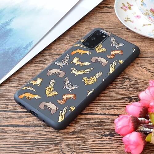 For Samsung Galaxy Chub Geckos In Dark Grey Print Soft Matt Phone Case