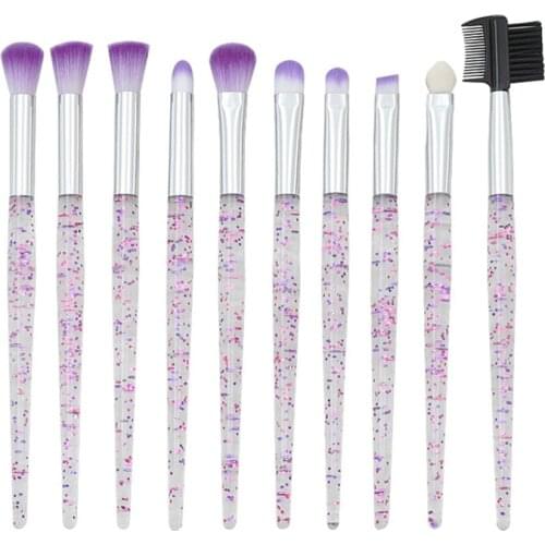 New 10pcs Lovely Pink Unicorn Eye Brushes Set Glitter Eyeliner Eyebrow Eyeshadow Makeup Cosmetic Beauty maquiagem Tools