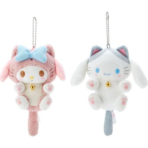New Kawaii Anime Cos Cat Plush Keychain Small Pendant Kids Stuffed Toys For Children Gifts 11CM