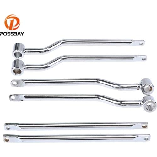 POSSBAY 1 Set Motorcycle Saddlebag Support Bar Mounting Bracket Kit Universal Sliver For Frame Saddle Bag Mount Brackets