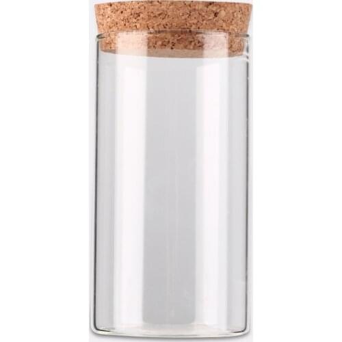 NEW 350ml Clear Transparent Heat-resistant Glass Bottle with Sealed Cork Beans Tea Leaves Storage Container Vase