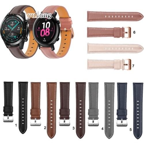 New Leather Watch Band Strap for Huawei Watch GT2 42mm 46mm Smart Watch Replacement Wrist bands Bracelet For GT GT2e GT2 pro