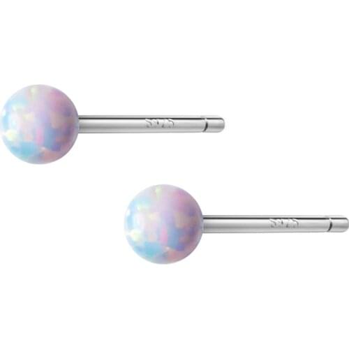 MloveAcc Shiny Stone Stud Earrings 925 Sterling Silver Crystal Ball Earring Beads Korean Style Earrings Fashion Jewelry
