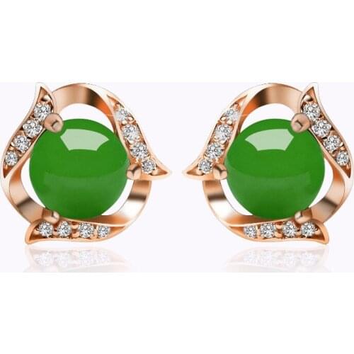 Natural Green Chalcedony Hand Carved Water Drop Earrings Fashion Jewelry 925 Silver Inlaid Agate Earrings Gift Accessories