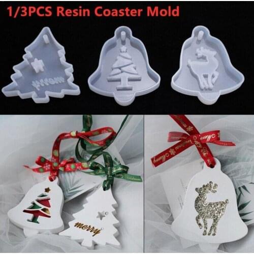 Silicone Jewelry Mold 3 Different Shape Flexible Resin Mold Epoxy Hanging Mould Casting Resin Tag Christmas W9L3