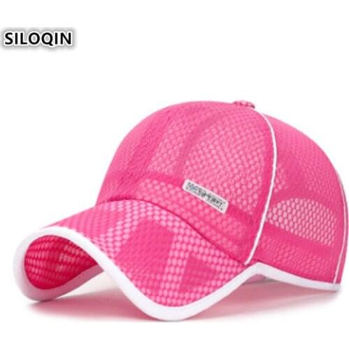 SILOQIN Summer Girls Fashion Quick-drying Baseball Caps Adjustable Hollow Breathable Trend Boys Sports Visor Hat Snapback Cap