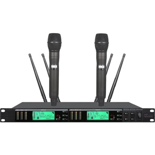 Bolymic Dual Wireless Microphone Karaoke system True Diversity Stage Performance Vocal Karaoke Professional UR24D Digital UHF