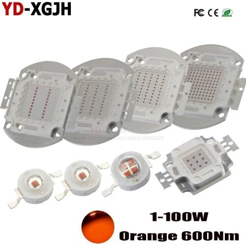 High Power LED Chips Bulb Light Orange 1W 3W 5W 10W 20W 30W 50W 100W for led Portable flashlights Spotlights Epistar COB Diode