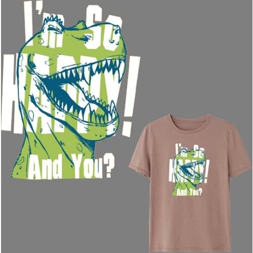 Iron on Dinosaur Letter Patches Animal Stickers Patches for Clothing T-shirt Heat Transfers DIY Accessory Appliques