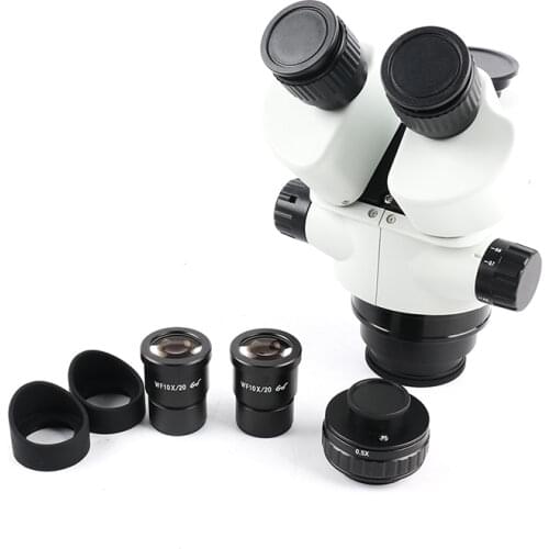 3.5X-90X Simul-Focal Trinocular Microscope Zoom Stereo Microscope Head + 0.5x 2.0x Auxiliary Lens